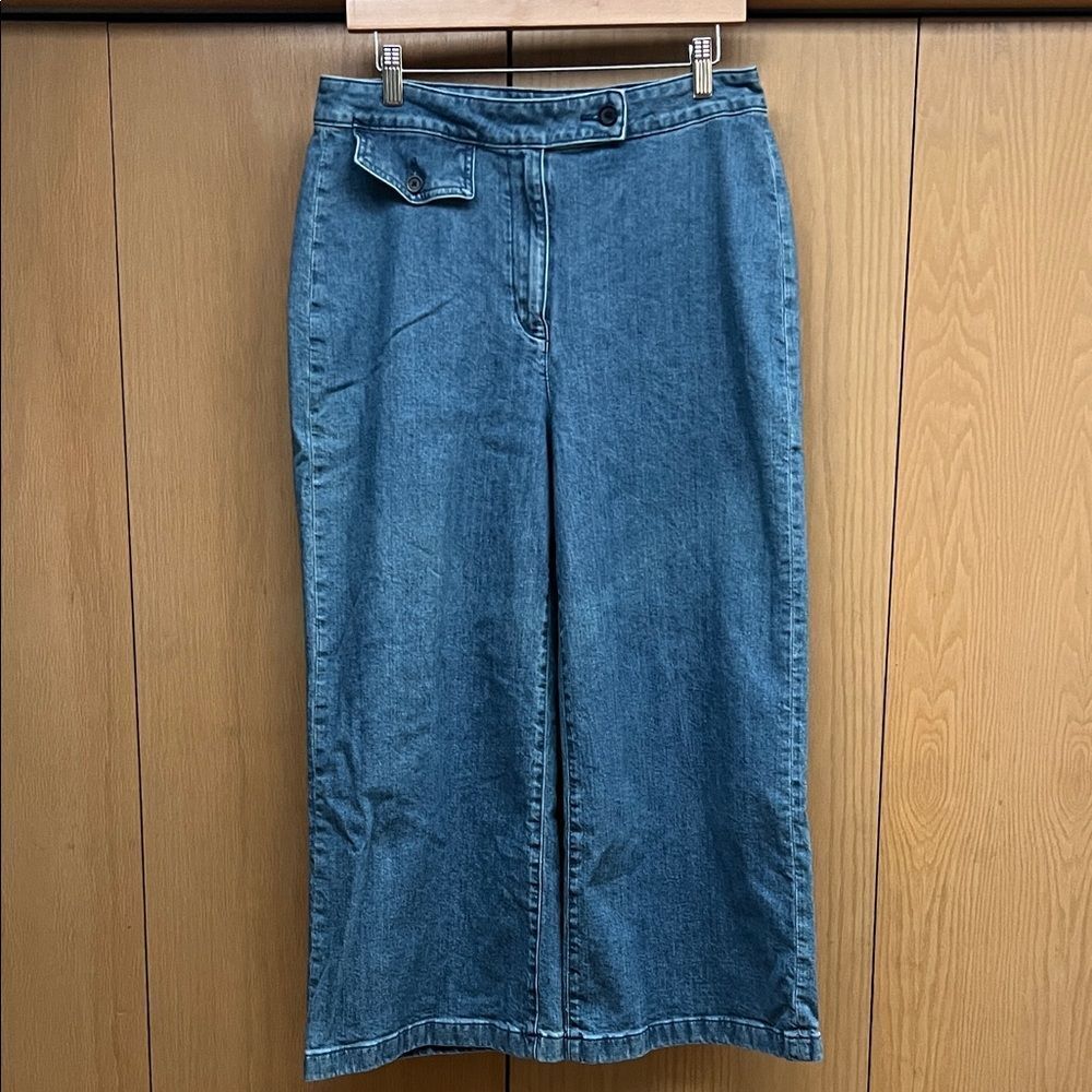 J Crew Point Sur Wide Leg Crop High Rise Jeans, Size 31 - Picture 2 of 9